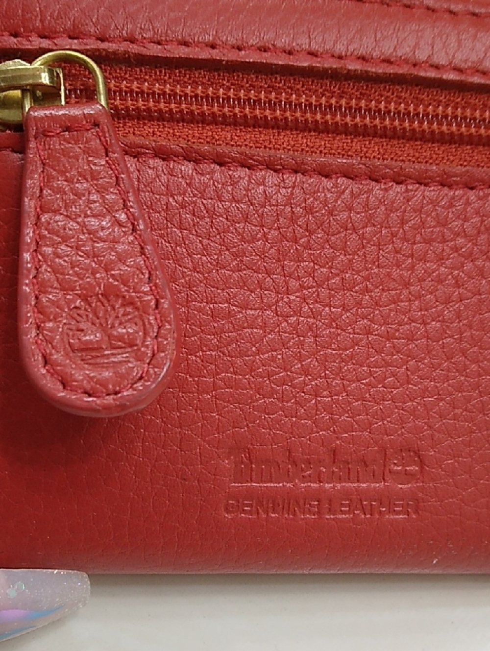 Timberland Women's Red Leather Snap Billfold Wallet - Picture 3 of 8